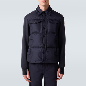 Veste cardigan matelassée d'hiver à capuche pour homme, fermeture éclair, manches longues, mode outdoor, quatre poches, logo frontal - Product Image 3