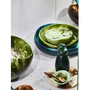 Bol en résine indienne poli à la main, design classique, écologique, élégant, compatible lave-vaisselle, empilable, pour salade, cuisine, fête - Product Image 3