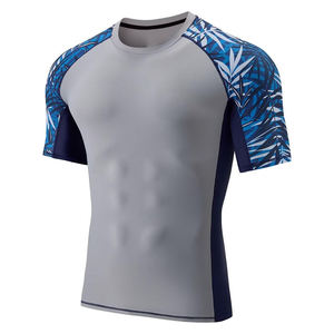 Customized Sublimation Rash Guard For Men's Half Sleeve Yoga Gym <b>Shirts</b> Men Clothing Compression Wear Pakistan Manufacture - Product Image 1