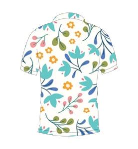 Camisa polo con estampado de hojas florales multicolor blanca para hombre, camiseta informal de manga corta a la moda de verano - Product Image 2
