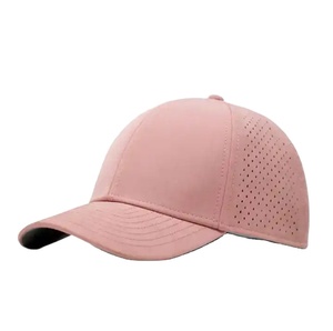 Buy Custom <b>Men</b> 5 Panel Laser Cut Hole Baseball Cap Rubber Logo Quick Dry Performance Waterproof Sport <b>Hat</b> 2025 - Product Image 1