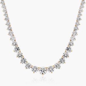 IGI Certified Riviera Graduating Lab Grown Brilliant Cut Diamond Tennis <b>Necklace</b> 14K White Gold Rhodium Plated 20 CTW Luxury - Product Image 5