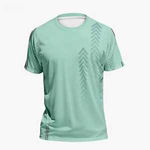 Camiseta Deportiva para Hombre, Roja, con Patrón Geométrico, Manga Corta, Cuello Redondo, Secado Rápido, Tejido de Punto, 100% Poliéster, Corte Regular - Product Image 2