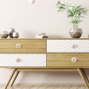 Pomo de Cerámica para Mueble, Redondo de 1.5 Pulgadas, Diseño Floral Tradicional, Acabado Esmaltado, con Placa Trasera Metálica Reversible y Perno de 1 Pulgada - Product Image 6