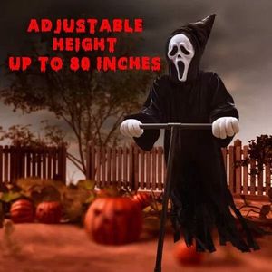 Scary Ghostface Halloween Decorations Outdoor Flying Scream & Scarecrow Decorative Set - Product Image 2