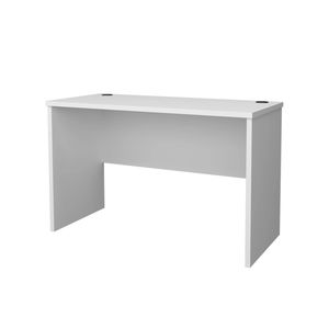 <b>White</b> Minimalist Home Office <b>Computer</b> <b>Desk</b> with Cable Management Feature - Product Image 2