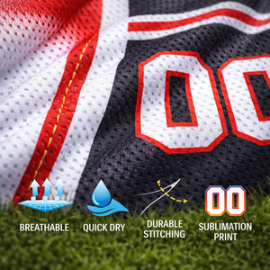 เสื้อฟุตบอลทีมโรงเรียนแบบสั่งทำพิเศษ แห้งเร็ว ระบายอากาศได้ดี ผ้าโพลีเอสเตอร์ 100% ปักชื่อและหมายเลขผู้เล่นตามสั่ง - Product Image 3