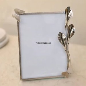 Handmade Beautiful Aluminum <b>Metal</b> Square Shape Sets Of 2 Silver Finished Photo <b>Frame</b> Table Accessories - Product Image 5