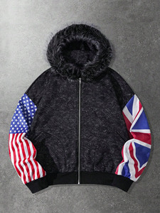 Sudaderas con capucha personalizadas con estampado gráfico y lavado ácido, de moda estadounidense, con MOQ bajo, proveedor mayorista, para hombre, de lujo, cortavientos, informales, con cremallera, para invierno - Product Image 2
