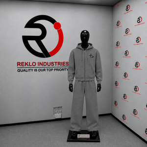Men's Grey Tracksuit <b>Full</b> <b>Zip</b> <b>Hoodie</b> Wide Leg Sweatpants Set Custom Logo Casual Streetwear Sportswear Wholesale OEM Manufacturer - Product Image 3