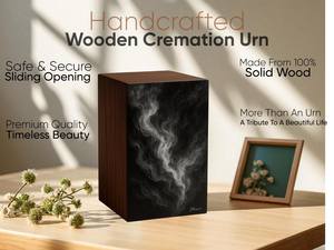 Urna de Madera de Palisandro Hecha a Mano con Resina Negra, Urna Conmemorativa para Cenizas Humanas, Tamaño Mediano 9x5.5 Pulgadas - Product Image 5