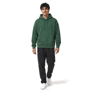 Sudadera con capucha para hombre de marca privada, de algodón premium, estilo oversize, con bordado personalizado y logotipo. - Product Image 4