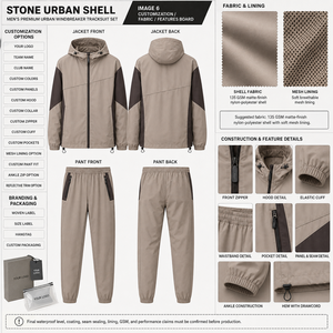 Unisex Breathable <b>Hooded</b> Tracksuit Full Sleeve Color Blocking Polyester Jogging Suit With <b>Zip</b> Pockets And Adjustable Hood - Product Image 6