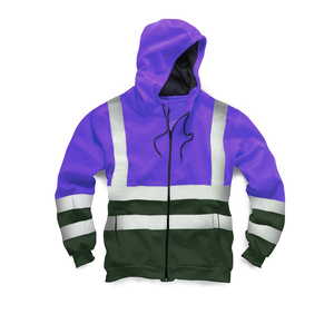 Sweat à capuche de sécurité haute visibilité en coton polaire imperméable, respirant et réfléchissant - Product Image 6