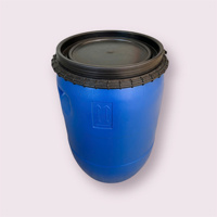 Fût en plastique HDPE durable de qualité alimentaire – Fût bleu avec anneau de verrouillage, recyclable, étanche pour le stockage de liquides