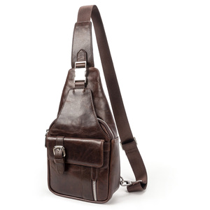 Bolsa de Viaje de Cuero Genuino de Alta Calidad de Fábrica, Bolsa de Cintura de Cuero, Bolsa de Pecho de Cuero para Hombre - Product Image 6