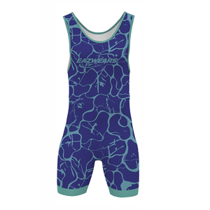 Sublimated Four-Way Stretch UV Protection <b>Wrestling</b> <b>Singlet</b> <b>Mens</b> Modern Graphic Uniform Moisture Control Fitted Teamwear - Product Image 2