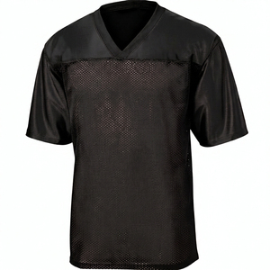 Red Men's V-Neck American Football Jersey Short Sleeve Breathable Mesh 100% Polyester Regular Fit Adult <b>Sport</b> <b>Apparel</b> - Product Image 3