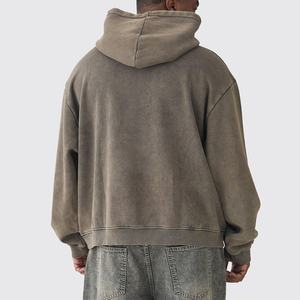 Venta al por mayor de los hombres Vintage Acid Wash Sun Faded Sudadera con capucha desgastada 100% algodón Streetwear Heavyweight French Terry Blank Oversized - Product Image 6
