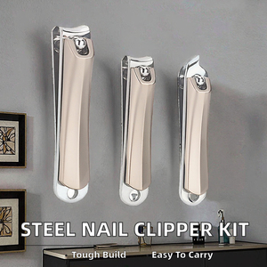 Coupe-ongles professionnel en acier au carbone, droit/courbé, à pointe, pour ongles de pieds et de mains, à large ouverture, durable, pour salon - Product Image 2