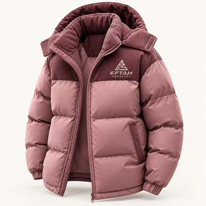 Chaqueta de pana acolchada para hombre, con capucha, gruesa, con cremallera, abrigo cálido deportivo para invierno. - Product Image 6