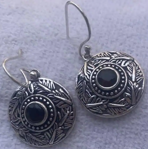H.A. Gems J-255 Pendientes colgantes de plata de lujo con piedras redondas de circonita unisex para mujeres y hombres - Product Image 1