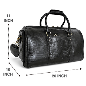 กระเป๋าเดินทางสุดสัปดาห์คุณภาพสูง รุ่น IR COLLECTION ลายหนังจระเข้ หนังแท้ นุ่ม ทนทาน กันน้ำ ซิปเป็นมิตรกับสิ่งแวดล้อม - Product Image 2