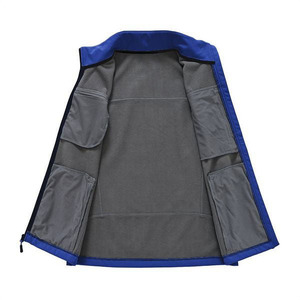 Chaleco de Forro Polar Azul para Hombre, Cuello Alto, Cierre de Cremallera, Cortavientos, Ropa Casual para Exteriores - Product Image 6