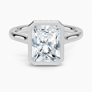 Bague BOJ 024 en argent 925 avec diamant taille radiant et halo caché Luna, 2 carats, couleur D, VVS1, Moissanite certifiée GRA, prix bas, en promotion - Product Image 1