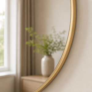 Gold Round Wall <b>Mirror</b> Modern Metal Frame Bathroom Vanity <b>Mirror</b> Home Bedroom Living Room Decor modern metal frame <b>mirror</b> - Product Image 3