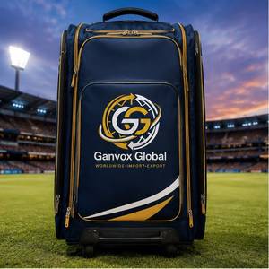 <b>Cricket</b> <b>Equipment</b> Wheeled Travel Bag Large Capacity Team Gear Case Double-Stitched Ambidextrous Zipper Nylon Tournament 16-20mm - Product Image 1