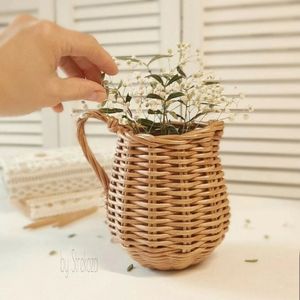 Jarra Floral de Paja Tejida Artesanal, Elegante Centro de Mesa de Lujo Sostenible para Bodas y Buffets - Product Image 2