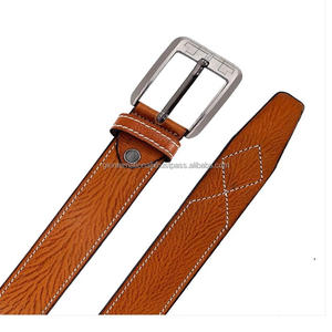 <b>Leather</b> Formal Casual <b>Tan</b> Branded Stylish Genuine <b>Leather</b> <b>Belts</b> for <b>Men</b> with Black Nickel Alloy Pin Buckle at Cheap Price - Product Image 3