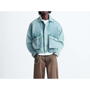 Very Reasonable Price <b>Men</b> <b>Denim</b> <b>Jacket</b> Blue Coat Fashion Street wear Casual Slim Fit Outerwear Washed Supplier <b>Jacket</b> For <b>Men</b> - Product Image 5