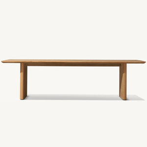 Table rectangulaire en teck au style moderne et épuré, idéale pour l'extérieur, robuste et durable - Product Image 3