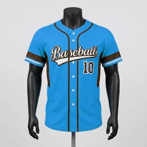 Maillot de baseball personnalisé, uniforme d'équipe sportive, tissu respirant haute performance, maille à manches courtes, grandes tailles, couleurs personnalisées, logo personnalisé - Product Image 1