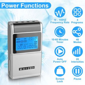 Elettrostimolatore Digitale TENS a 4 Canali Ricaricabile, 48 Modalità, 20 Livelli di Intensità, 8 Elettrodi, Timer per Stimolatore Muscolare Massaggiatore Collo Spalle - Product Image 5