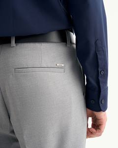 Pantalones Formales de Poliéster y Spandex para Hombre, Corte Slim, Ligeros, Lavado Blanqueado, Color Sólido, Tejido Ecológico, Anti-Pilling, Transpirables - Product Image 6
