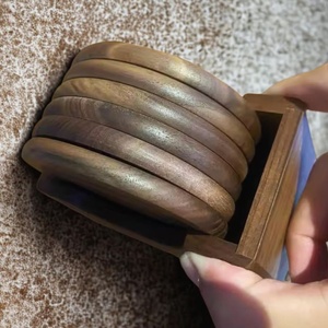 Walnut Wood <b>Coasters</b> Set Wooden Drink <b>Coasters</b> Natural Wood Cup <b>Coaster</b> Set Heat Resistant Coffee <b>Table</b> <b>Coasters</b> Rustic Home Dec - Product Image 4