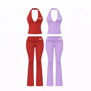 Leggings de yoga acampanados de la mejor calidad para mujer, conjuntos de entrenamiento, fitness, gimnasio, pantalones anchos, pantalones deportivos, pantalones acampanados suaves para mujer en oferta - Product Image 3