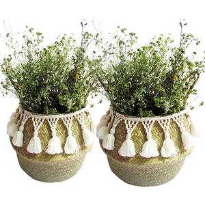 Cesta de mimbre con ribete decorativo de tela. Cesta de almacenamiento hecha a mano. Venta al por mayor. Ecológica. Hecho en Vietnam. - Product Image 6