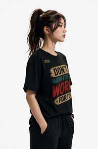 เสื้อยืดผู้หญิงฤดูร้อน สีกรมท่า ผ้าฝ้ายนุ่ม สวมใส่สบาย แขนสั้น ระบายอากาศได้ดี คุณภาพสูง ปรับแต่งได้ พิมพ์ลายซิลค์สกรีน แฟชั่น - Product Image 2