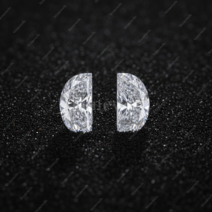 IGI GIA Certified <b>3</b> Ct Wholesale Lab Created Natural HPHT CVD Grown Synthetic Loose D VVS Cultivated Half Moon Diamond - Product Image 3