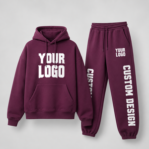 <b>Women</b> Custom Logo Tracksuit Set Hooded Full Length Sweatshirt And <b>Joggers</b> Streetwear Loose Fit <b>White</b> Print 100% Cotton - Product Image 5