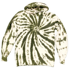 Sudadera con Capucha y Forro de Felpa, Estilo Tie Dye, Lavado Ácido, Corte Regular, Unisex, Informal, Otoñal, Tejida, con Bolsillo, Patrón Rojo, Azul y Blanco - Product Image 3