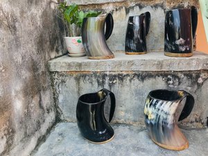 Mug élégant et écologique en corne classique avec poignée, pour hôtels et usage domestique – Mug premium au grain distinctif - Product Image 5