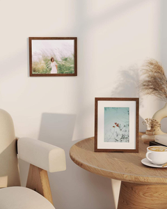 Wooden Picture <b>Frame</b>, USA-Sourced Natural <b>Oak</b> Solid Wood Photo <b>Frame</b> with Plexiglass for Display Pictures Without Mat, Walnut - Product Image 2