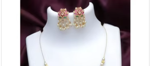 Elegante conjunto de collar con colgante de cuentas de latón y pendientes a juego para bodas y uso diario para mujeres, para bodas y fiestas. - Product Image 2