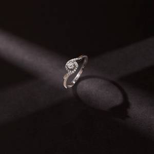925 Sterling Silver Lab Grown <b>Diamond</b> Halo Classic Engagement <b>Ring</b> Brilliant Cut Rhodium Plated Wedding Anniversary Jewelry - Product Image 3