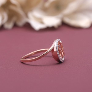 Bague en or rose/blanc et jaune 14 carats avec lettre initiale N sertie d'un diamant rond cultivé en laboratoire certifié IGI, bague personnalisée avec diamant alphabet - Product Image 5